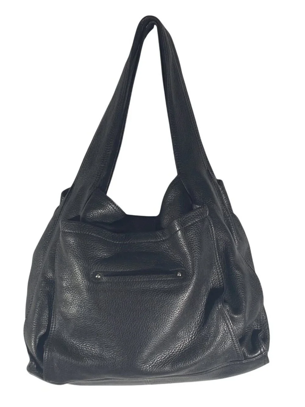 B. Makowsky Y2K Black Hobo Shoulder Bag buttery soft pebbled leather Turn Lock
